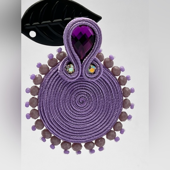 Light Purple Elegant Glam Earrings - Evening Stylish Earrings - Trendy Earrings - Picture 3 of 9